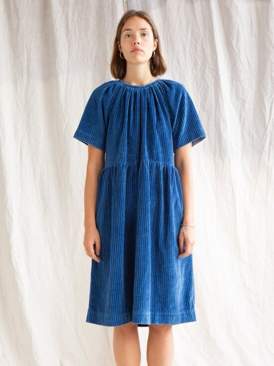 Caron Callahan Dresses & Skirts - Caron Callahan Amelia Corduroy Dress in True Indigo